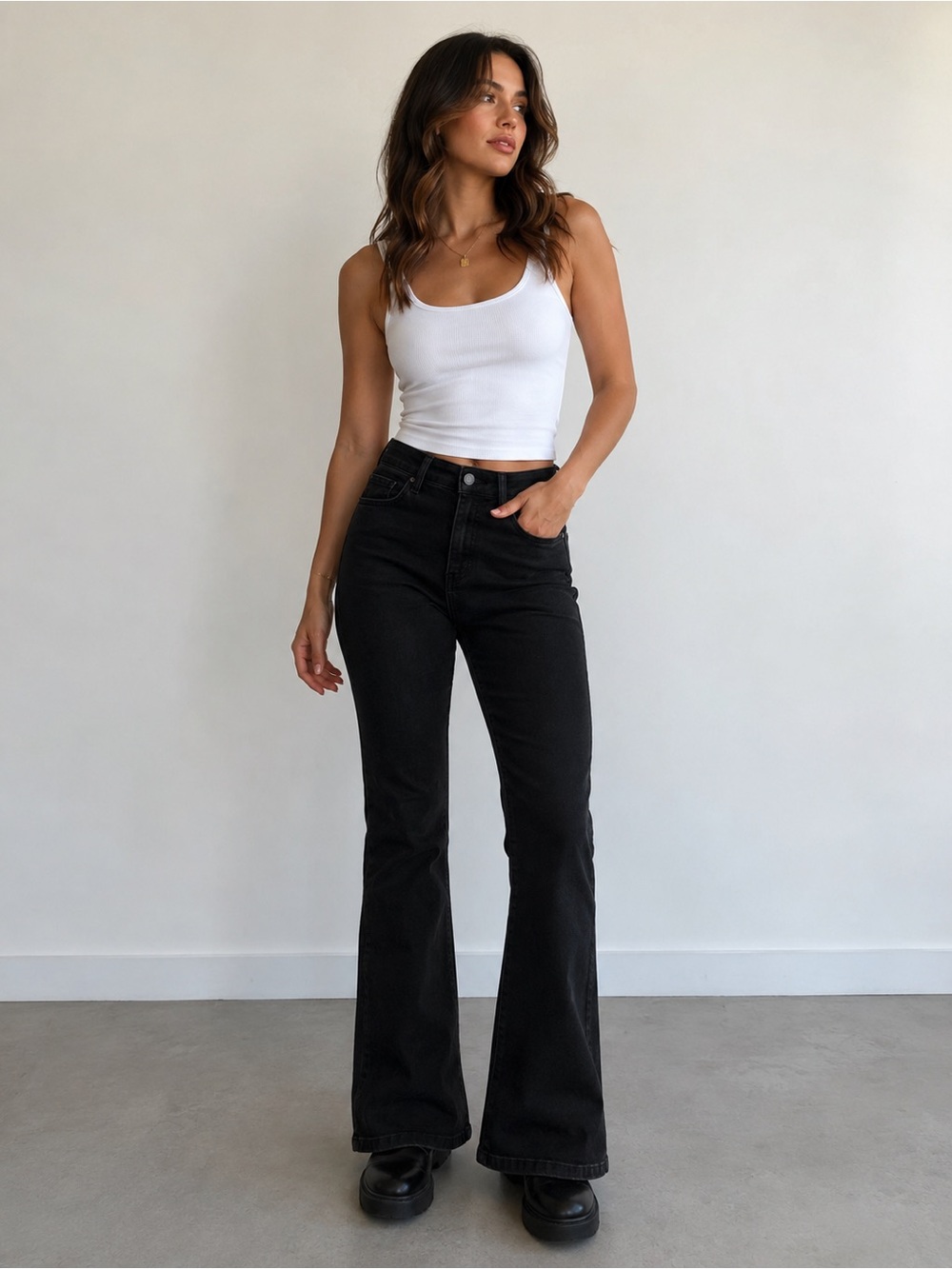 Vervet High-Rise Black Flared Jeans Size 28